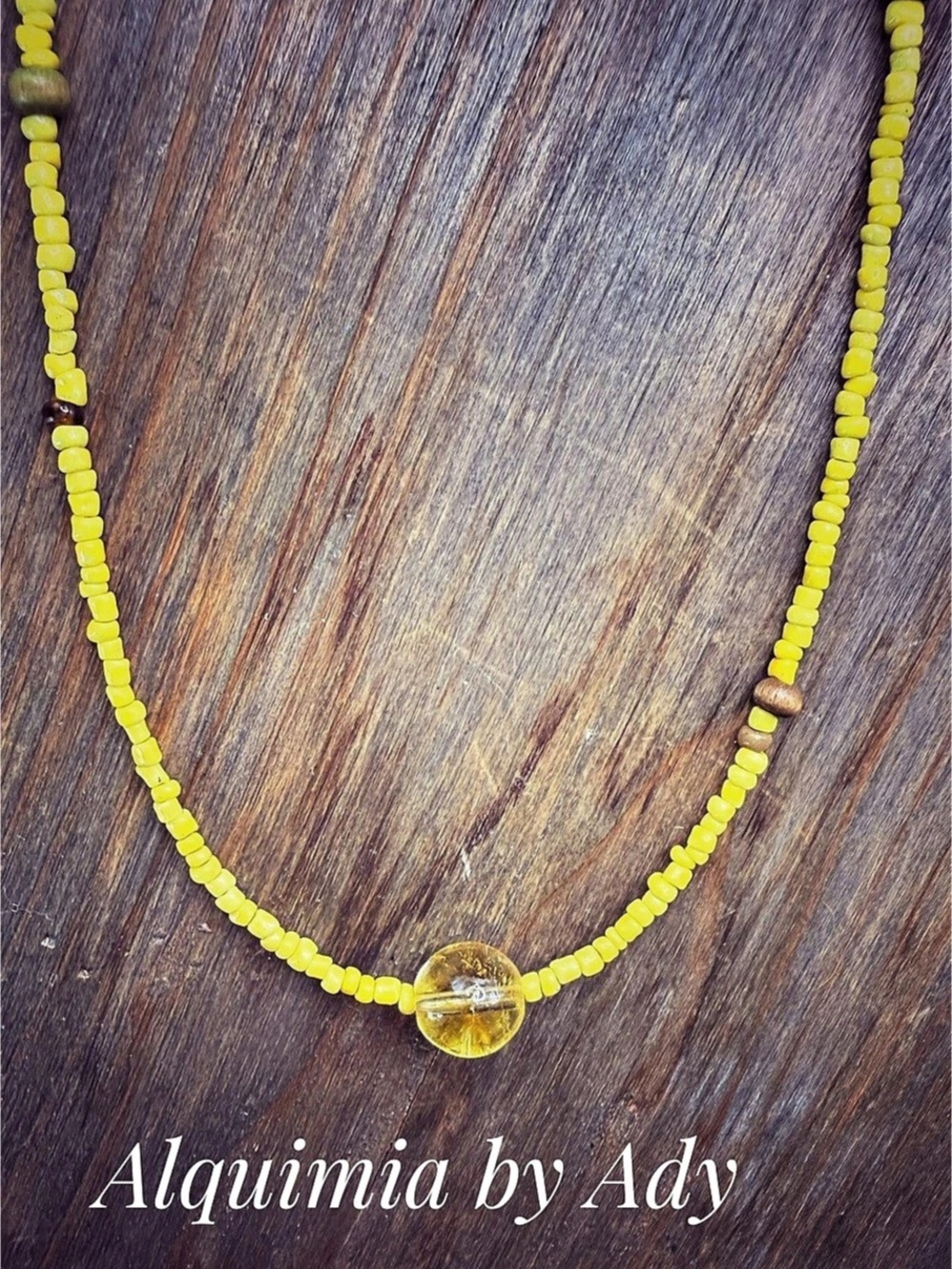 Surfer + Beaded Pendant Necklace in Yellow + citrine